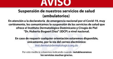 Instituto Dermatológico suspende servicios ambulatorios
