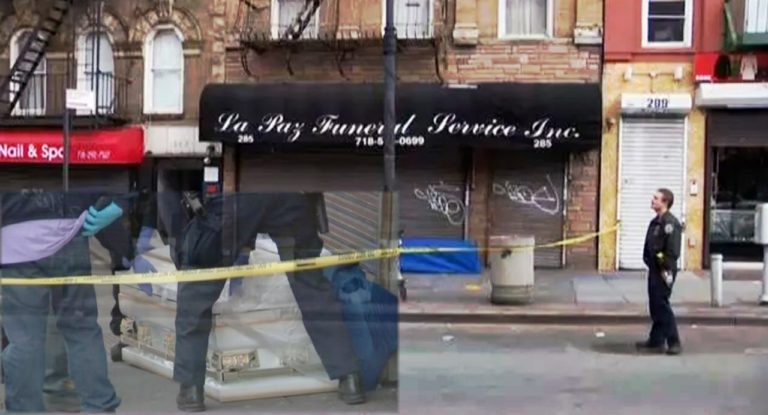 Escenas reales de terror: dejan ataúd vacío frente a funeraria de El Bronx aumentando pánico por COVID - 19