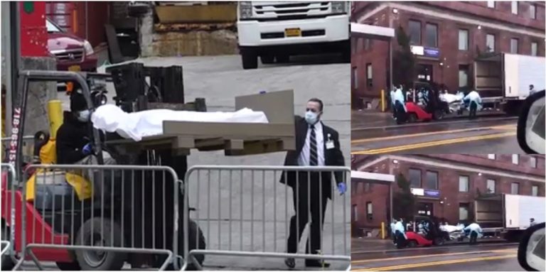 VIDEO: Un hospital en Brooklyn transporta muertos por coronavirus en monta cargas a morgues móviles ante indignación de neoyorquinos