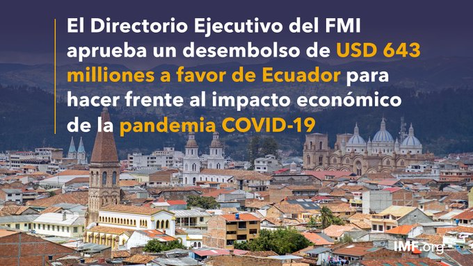El FMI asegura que la pandemia ha tenido "un impacto devastador" en Ecuador