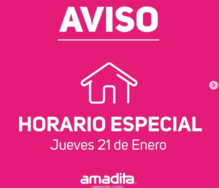Amadita tiene horario especial por feriado