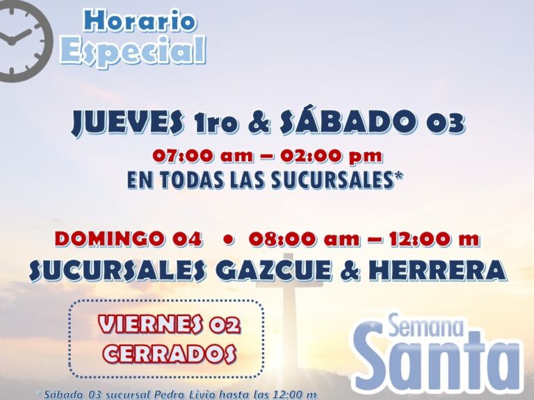 Cedisa anuncia horario de Semana Santa