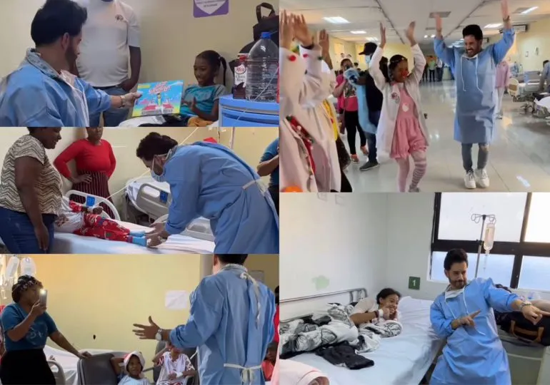 Manny Cruz lleva alegría a niños pacientes del Hospital Robert Reid Cabral