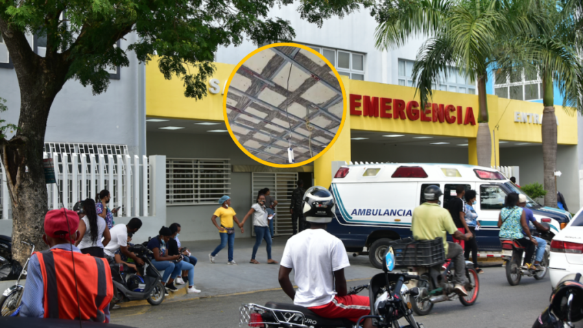 Cae parte del techo en Emergencias del Hospital Juan Pablo Pina; director aclara que no hubo heridos